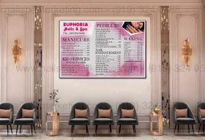 thiet ke wall menu nail salon