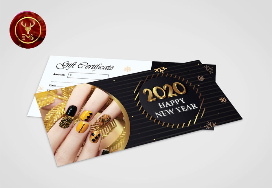 gift certificate nail and spa for new year