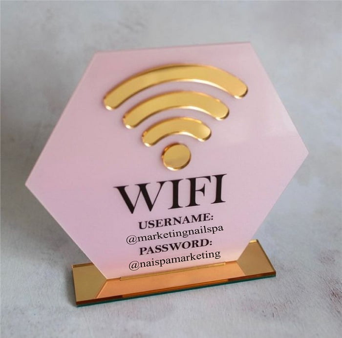 wifi acrylic sign for nail