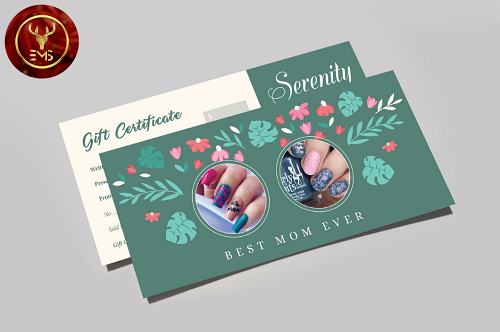 design and printing gift certificate nail salon Canada